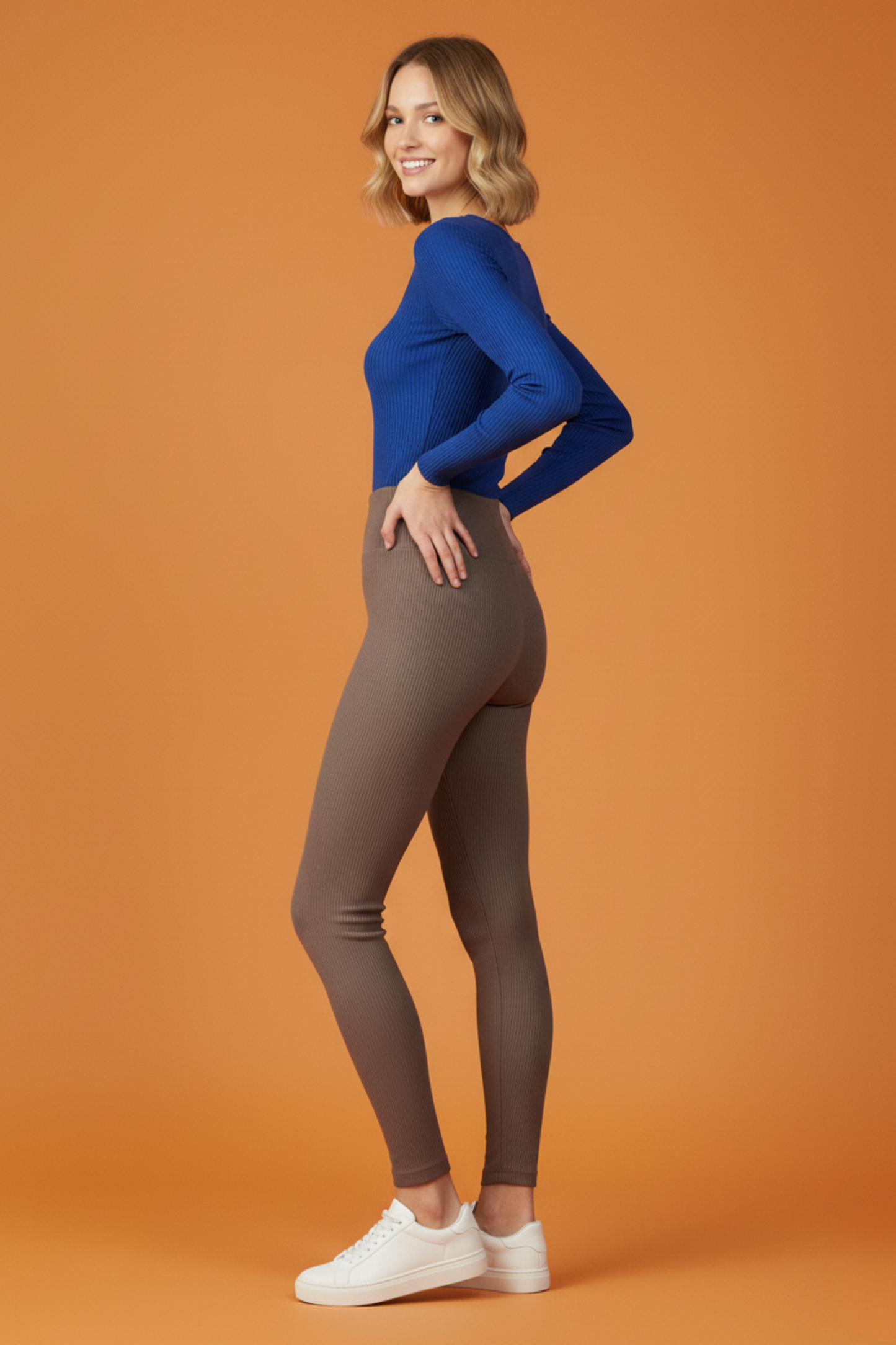 Kadın Fitilli Vizon Tayt