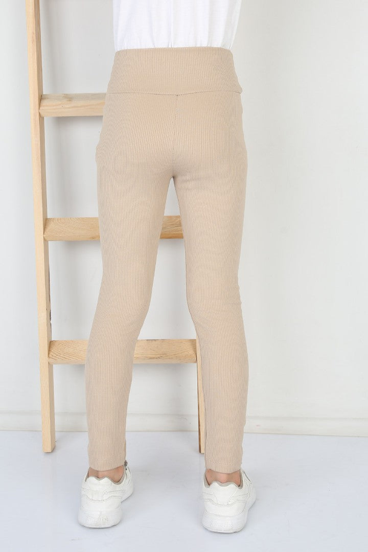 Fitilli Şardonlu Vizon Kız Çocuk Günlük Tayt