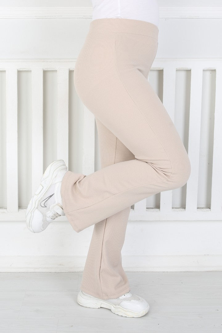 İspanyol Paça Birinci Kalite Fitilli Kumaş Vizon Kız Çocuk Günlük Tayt