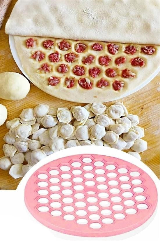 BUFFER® 61 Bölmeli Petek Şekilli Pratik Mantı Kesici Açma Kalıbı Mantımatik