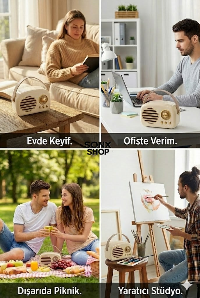 Nostaljik Retro Bluetooth Hoparlör