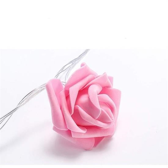 BUFFER® Yapay Gül Tasarımlı Dekoratif Led Işık Gül Detaylı Led Işık Pilli (20 Gül)