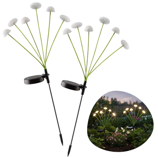2 Adet Plastik Mantar Solar Bahçe Lambası – Güneş Enerjili LED Dış Mekan Aydınlatma, Otomatik Sensörlü Dekoratif Bahçe Işığı