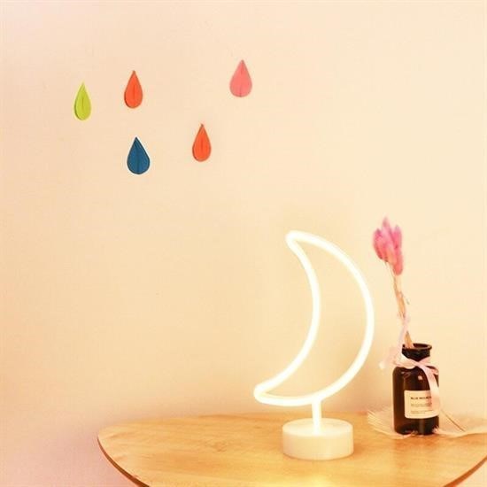 BUFFER® Dekoratif Pilli Ay Tasarımlı 3D Neon Led Masa Ve Gece Lambası