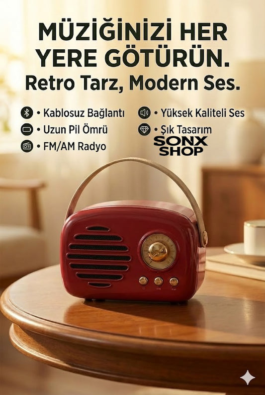 Nostaljik Retro Bluetooth Hoparlör