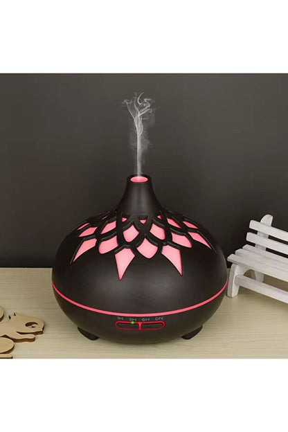 sonx Aroma Difüzör Gece Işığı 7 Led DESENLİ Nemlendirici Kumandalı Buhar Makinesi 550 ml