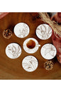 6 Adet Desenli Mdf Bardak Altlığı