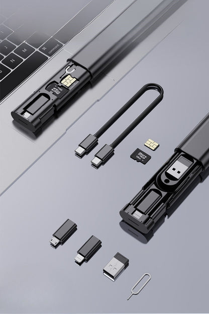 BUFFER® Cep Tipi 60W Bas Aç Type-C,İphone Şarj,Micro USB Hızlı Şarj Data Kablo Seti