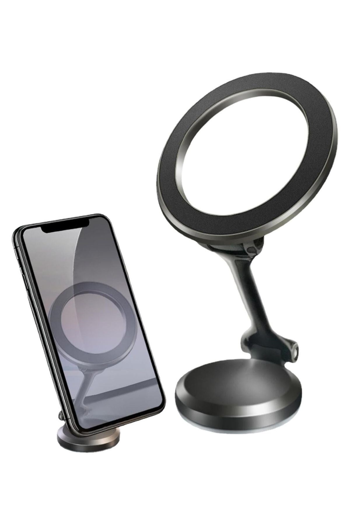 BUFFER® Tüm Telefonlarla Uyumlu Manyetik Araç Telefonu Tutacağı Katlanır 360 Derece Dönen Telefon Standı