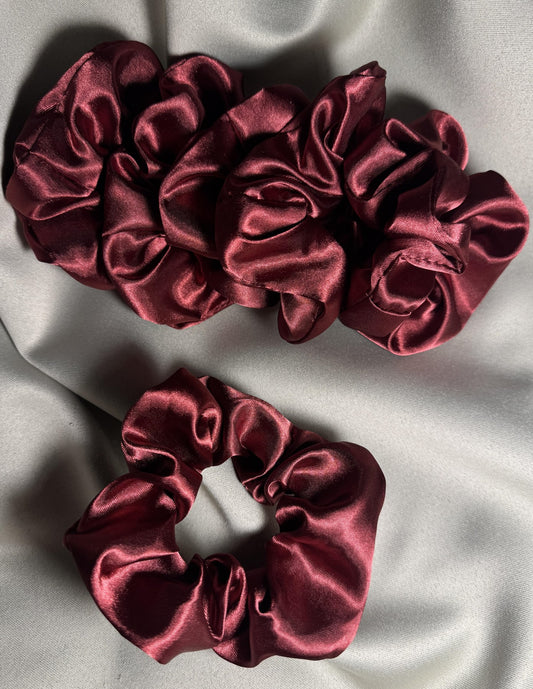 6’lı Saten Saç Tokası Seti – Saçı Kırmaz, İz Yapmaz – Bordo