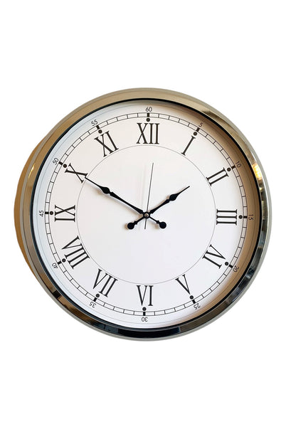 Zentime Roma Zarafeti Krom 52 Cm Metal Duvar Saati