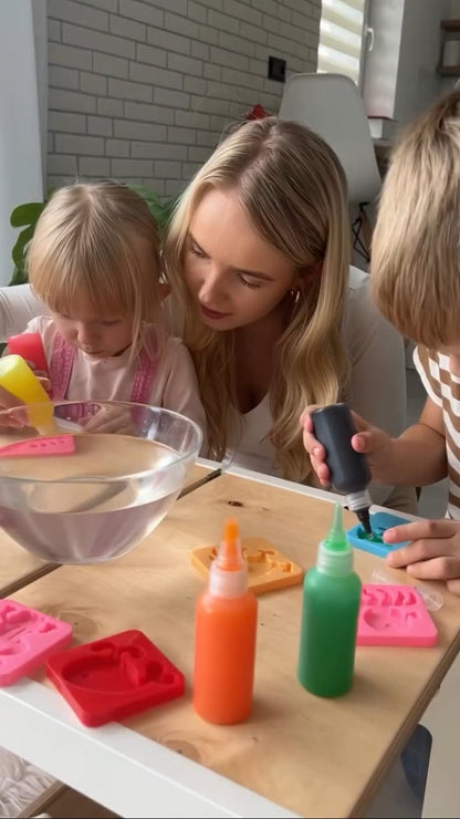 Magic Water Elf Aqua Gel Sihirli su oyuncak seti 5 renk jel şişe 6 kalıp