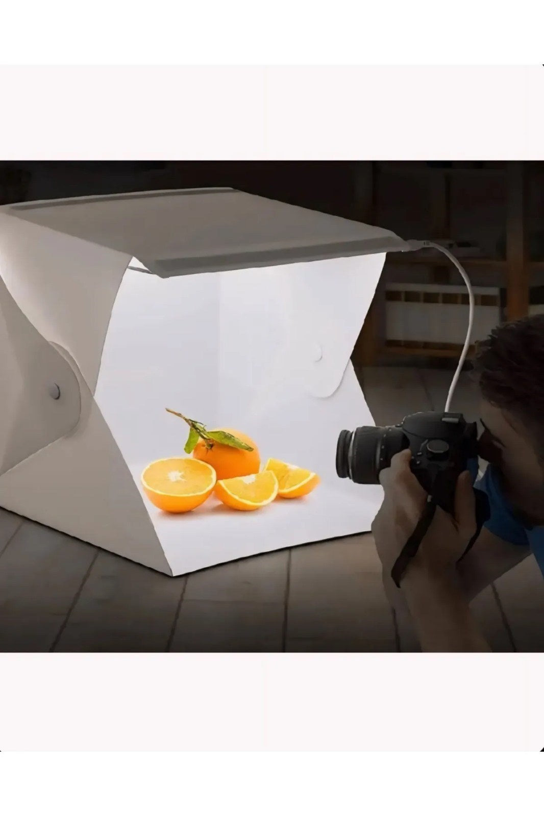 SONX Mini Stüdyo Led Işıklı 40x40 Cm Taşıma Çantalı Ürün Fotoğraf Çekim Çadırı Pratik Katlanabilir