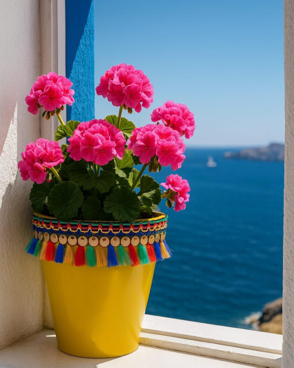 NF Dekoratif Saksı SARI 1,7 Litre Püsküllü