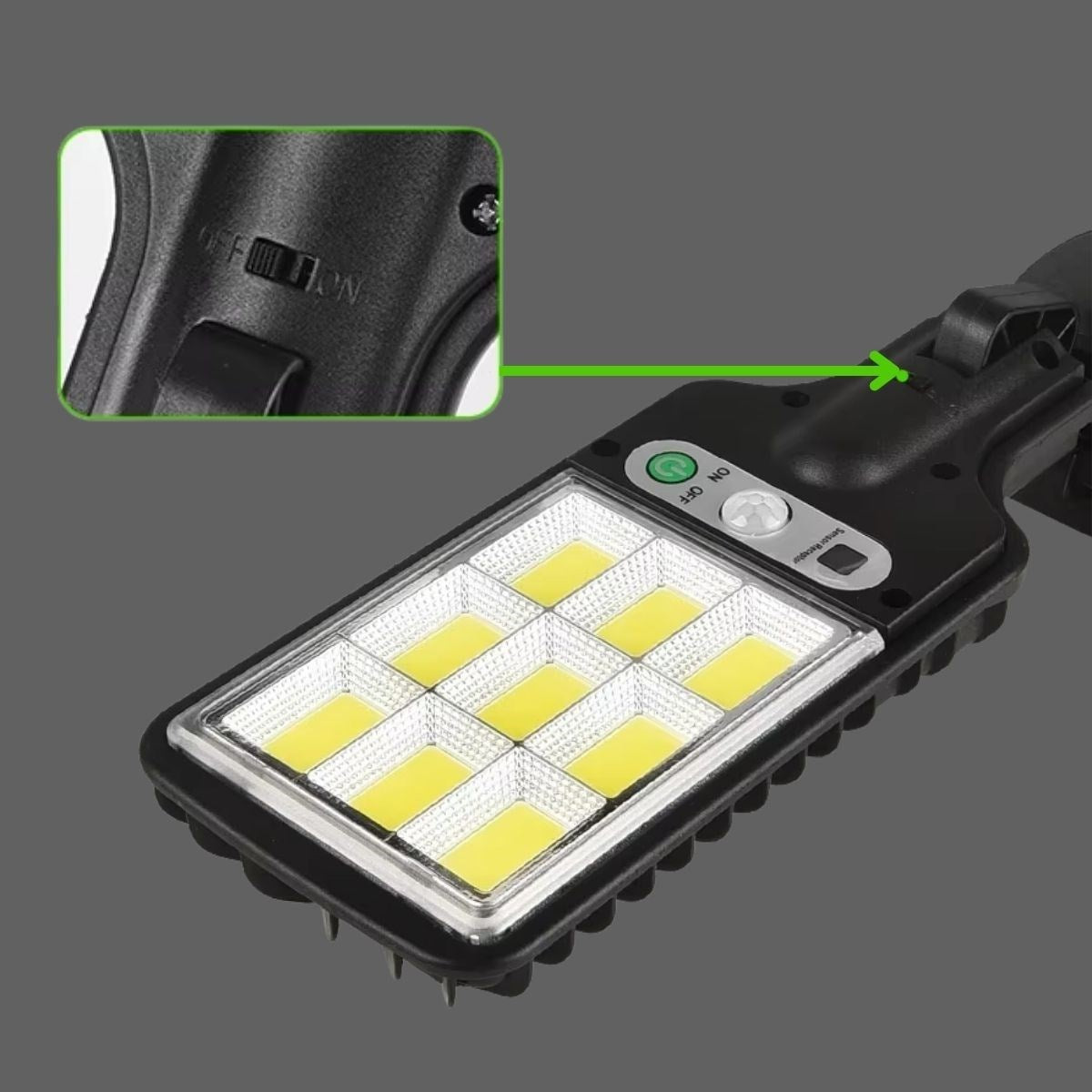 BUFFER® 3 Farklı Işık Modlu Güneş Enerjisiyle Şarj Olan Dış Mekan Uyumlu Kumandalı Solar Duvar LEDİ