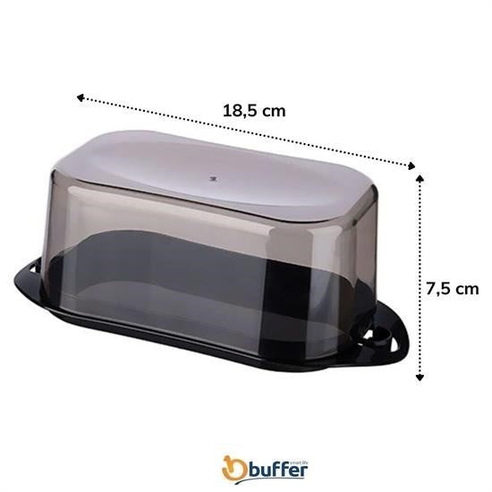 BUFFER® Kilitli Plastik Kapaklı Kahvaltılık Tereyağlık Peynirlik Erzak Saklama Kabı Ap-9428