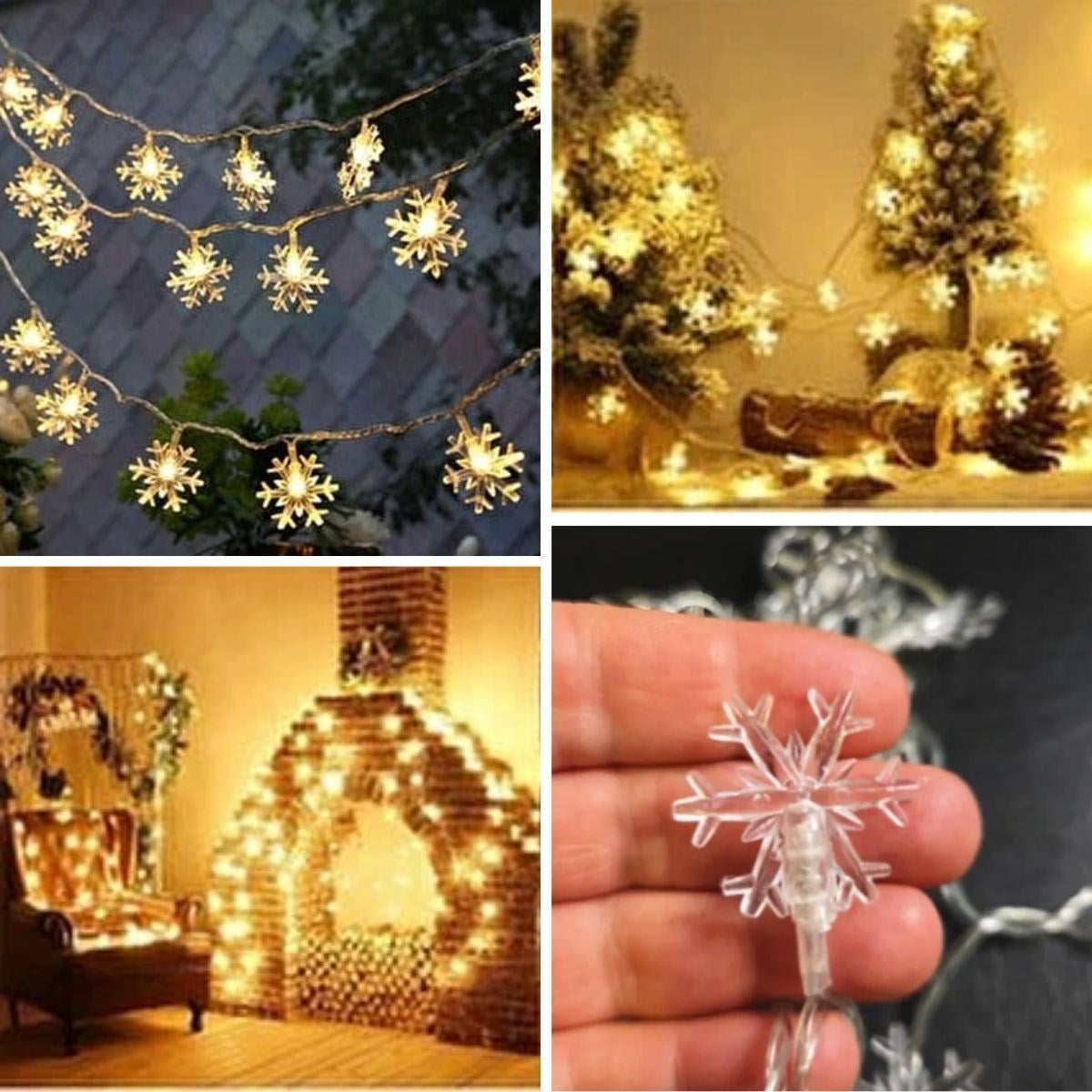 Kar Tanesi Şekilli 3.5 Metre USB LED Işık – 20 LED’li Dekoratif Kış ve Yılbaşı Aydınlatması