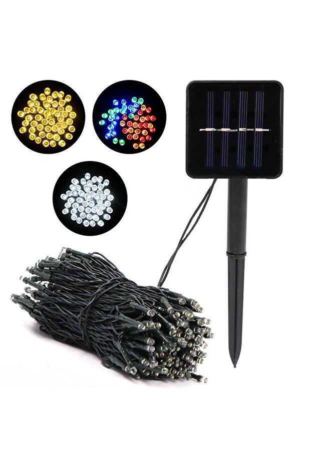 Solar Güneş Enerjili Dış Bahçe 8 Modlu 10 metre (RGB) 120 led dekoratif Aydınlatma