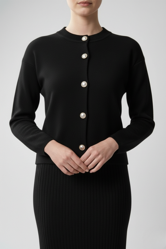 Kadın Hırka Elbise İkili Takım - Siyah