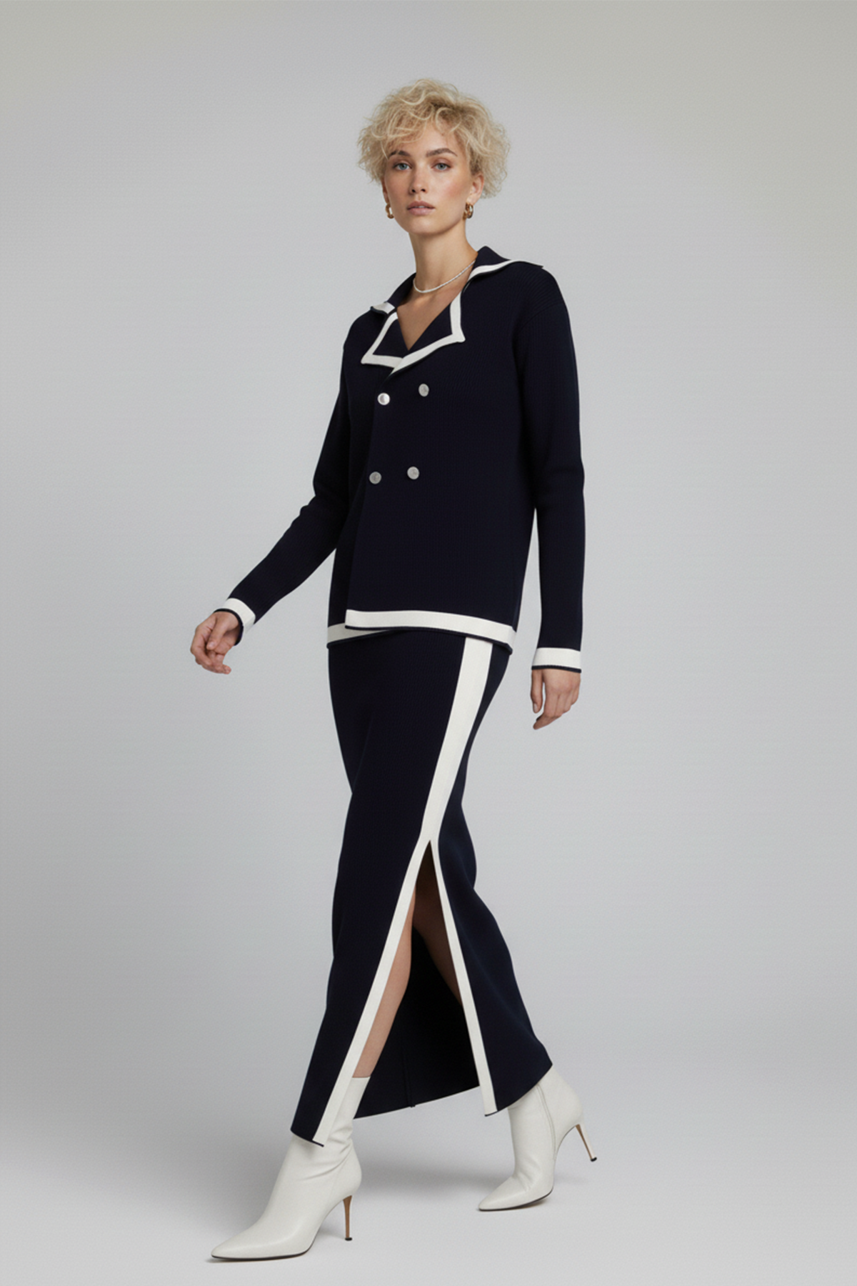 Kadın Triko Ceket Etek İkili Takım