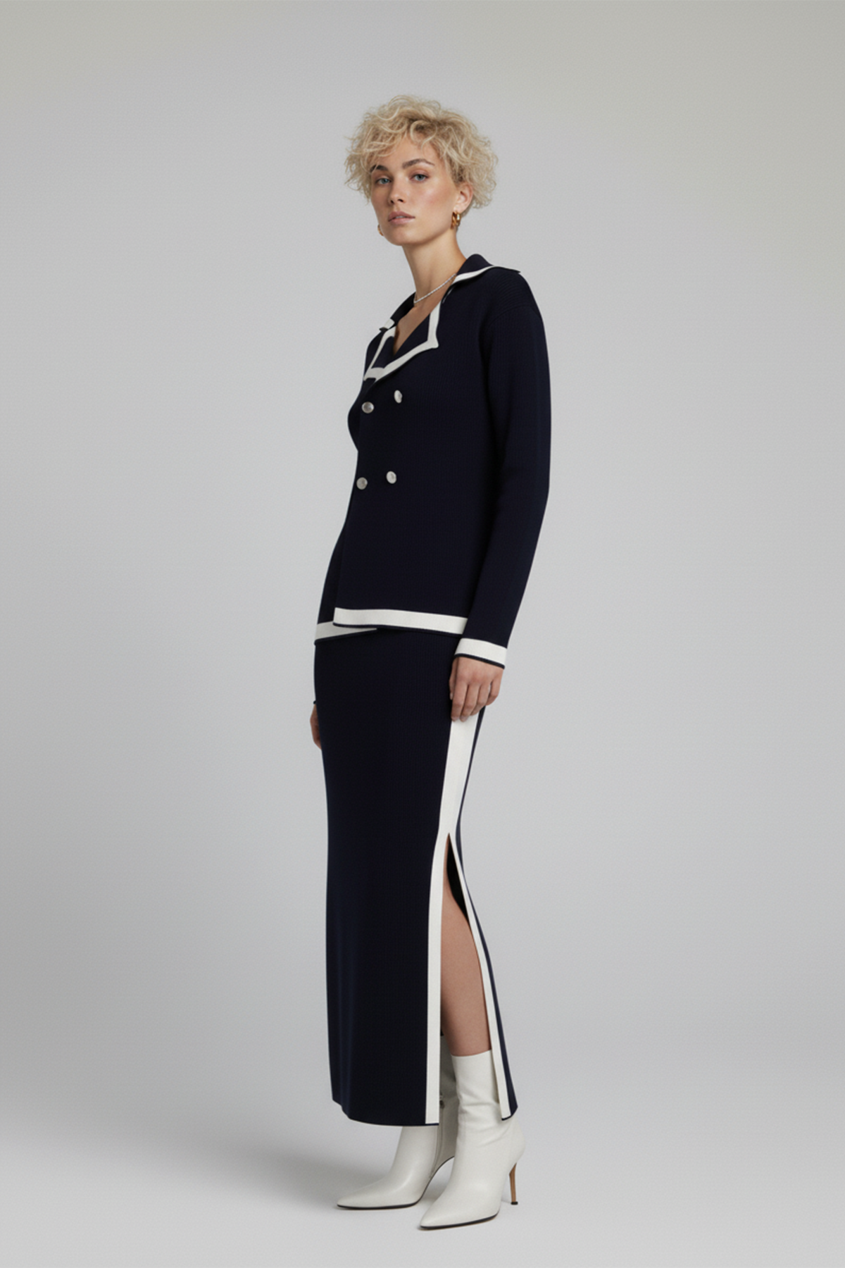 Kadın Triko Ceket Etek İkili Takım