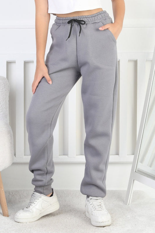 Şardonlu 3 İplik Düz Kız Çocuk Eşofman Altı