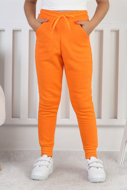 Şardonlu 3 İplik Düz Kız Çocuk Eşofman Altı