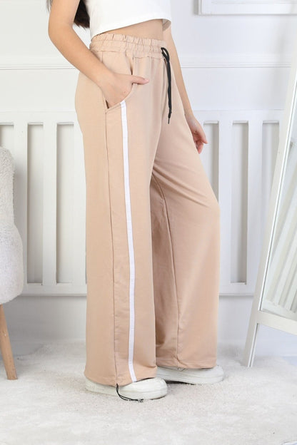 İki İplik Çizgili Kız Çocuk Eşofman Altı