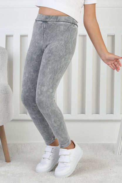 Yıkamalı Şardonlu Kız Çocuk Tayt