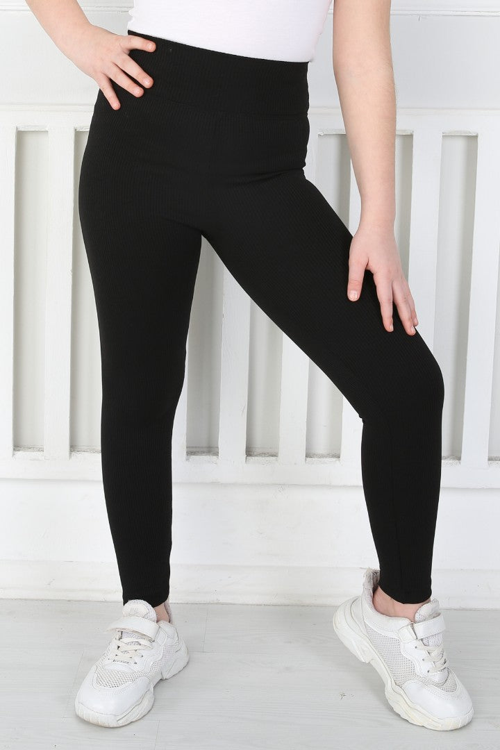 Dar Paça Birinci Kalite Fitilli Kumaş Siyah Tayt