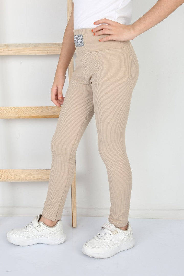 Fitilli Şardonlu Vizon Kız Çocuk Günlük Tayt