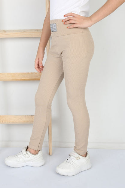 Fitilli Şardonlu Vizon Kız Çocuk Günlük Tayt