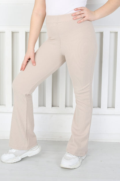 İspanyol Paça Birinci Kalite Fitilli Kumaş Vizon Kız Çocuk Günlük Tayt