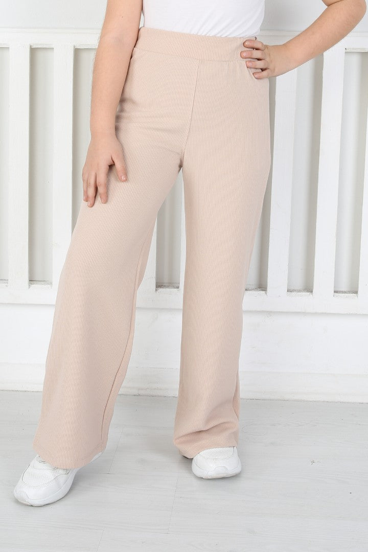 Bol Paça Birinci Kalite Fitilli Kumaş Vizon Kız Çocuk Günlük Tayt