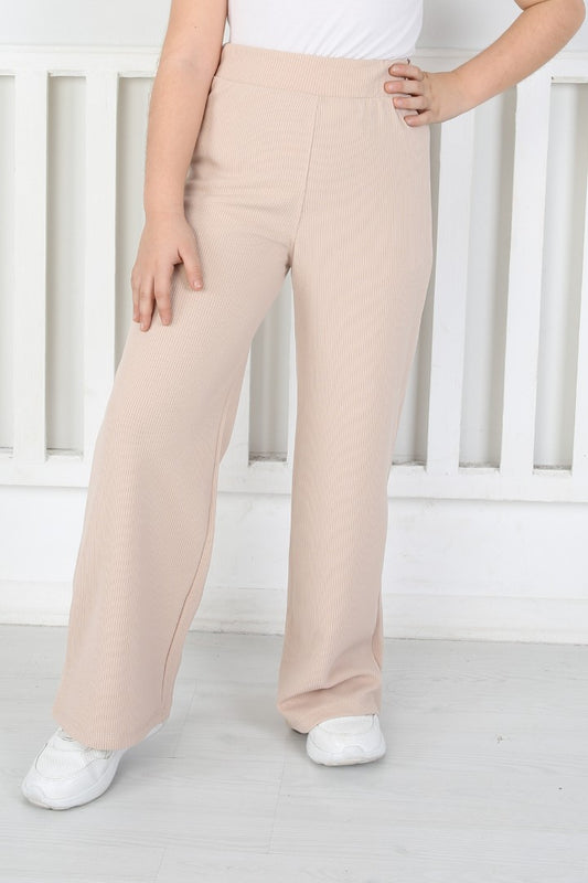 Bol Paça Birinci Kalite Fitilli Kumaş Vizon Kız Çocuk Günlük Tayt