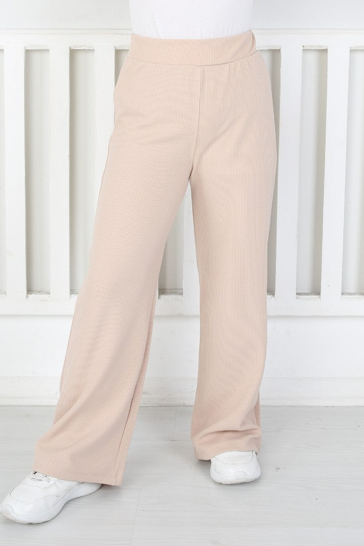 Bol Paça Birinci Kalite Fitilli Kumaş Vizon Kız Çocuk Günlük Tayt