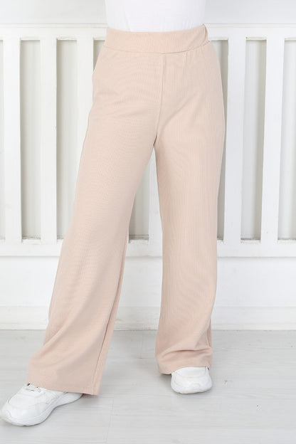 Bol Paça Birinci Kalite Fitilli Kumaş Vizon Kız Çocuk Günlük Tayt