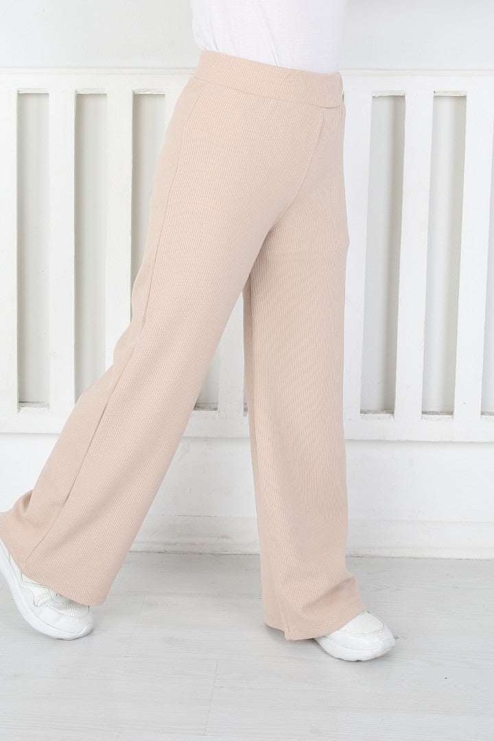 Bol Paça Birinci Kalite Fitilli Kumaş Vizon Kız Çocuk Günlük Tayt