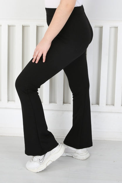 İspanyol Paça Birinci Kalite Fitilli Kumaş Siyah Kız Çocuk Günlük Tayt