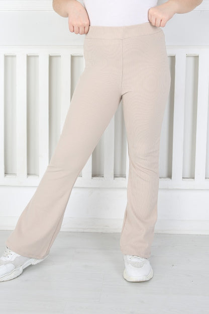 İspanyol Paça Birinci Kalite Fitilli Kumaş Vizon Kız Çocuk Günlük Tayt