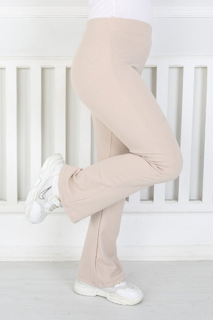 İspanyol Paça Birinci Kalite Fitilli Kumaş Vizon Kız Çocuk Günlük Tayt