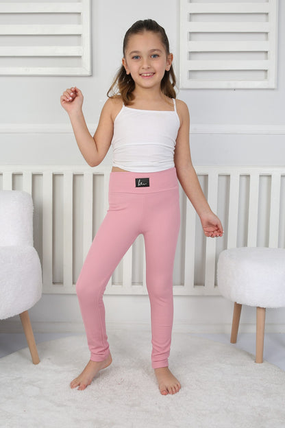 Şardonlu Fitilli Kumaş Arma Detaylı Kız Çocuk Günlük Tayt