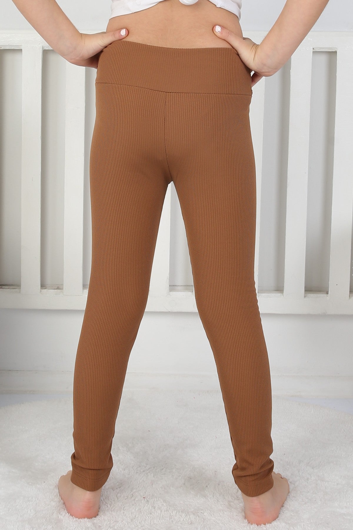 Şardonlu Fitilli Kumaş Arma Detaylı Kız Çocuk Günlük Tayt