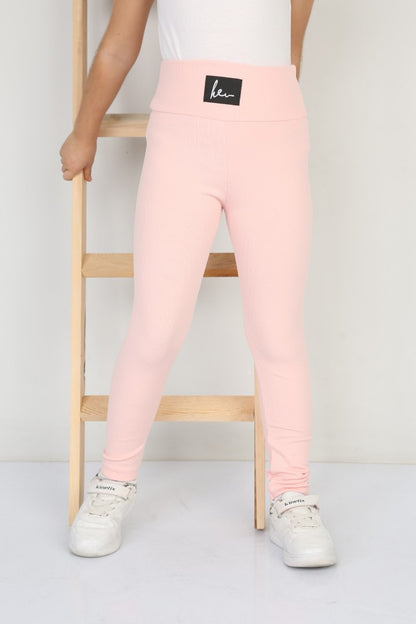 Şardonlu Fitilli Kumaş Arma Detaylı Kız Çocuk Günlük Tayt