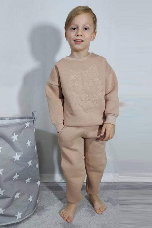 Üç İplik Şardonlu Baskılı Erkek Çocuk Günlük Takım