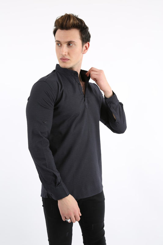 Erkek Günlük Likralı Hakim Yaka Gömlek