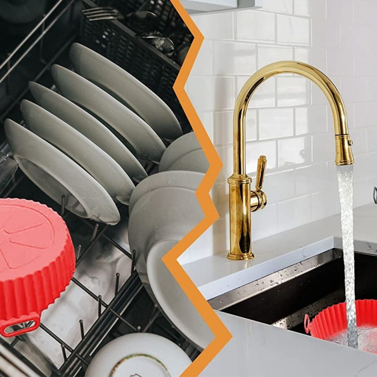 BUFFER® Renkli Isıya Dayanıklı Yıkanılabilir Silikon Fırın Ve Airfryer Yuvarlak Model Pişirme Matı 20 Cm