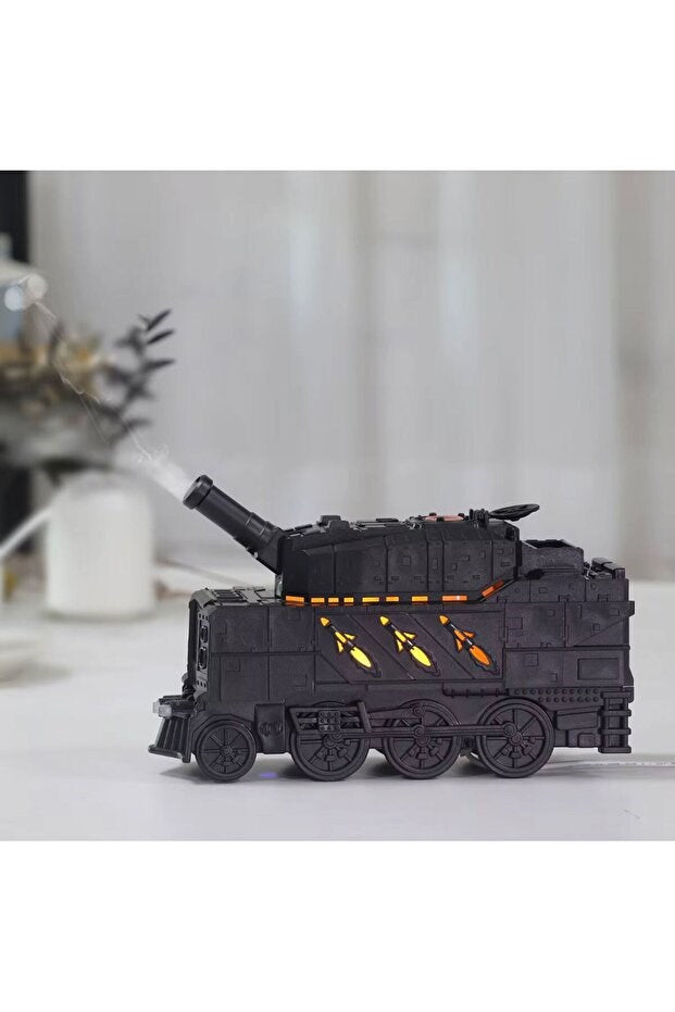 sonx Buhar Efektli Zırhlı Tren Tasarımlı Aromaterapi Hava Nemlendirici – LED Işıklı, Sessiz ve USB Şarjlı