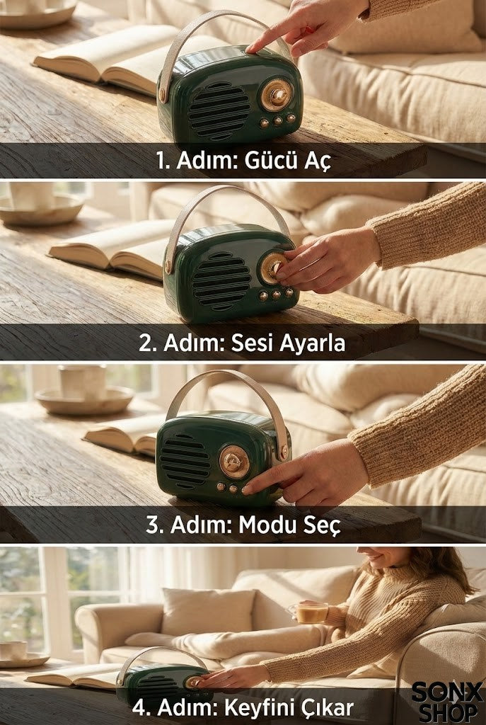 Nostaljik Retro Bluetooth Hoparlör