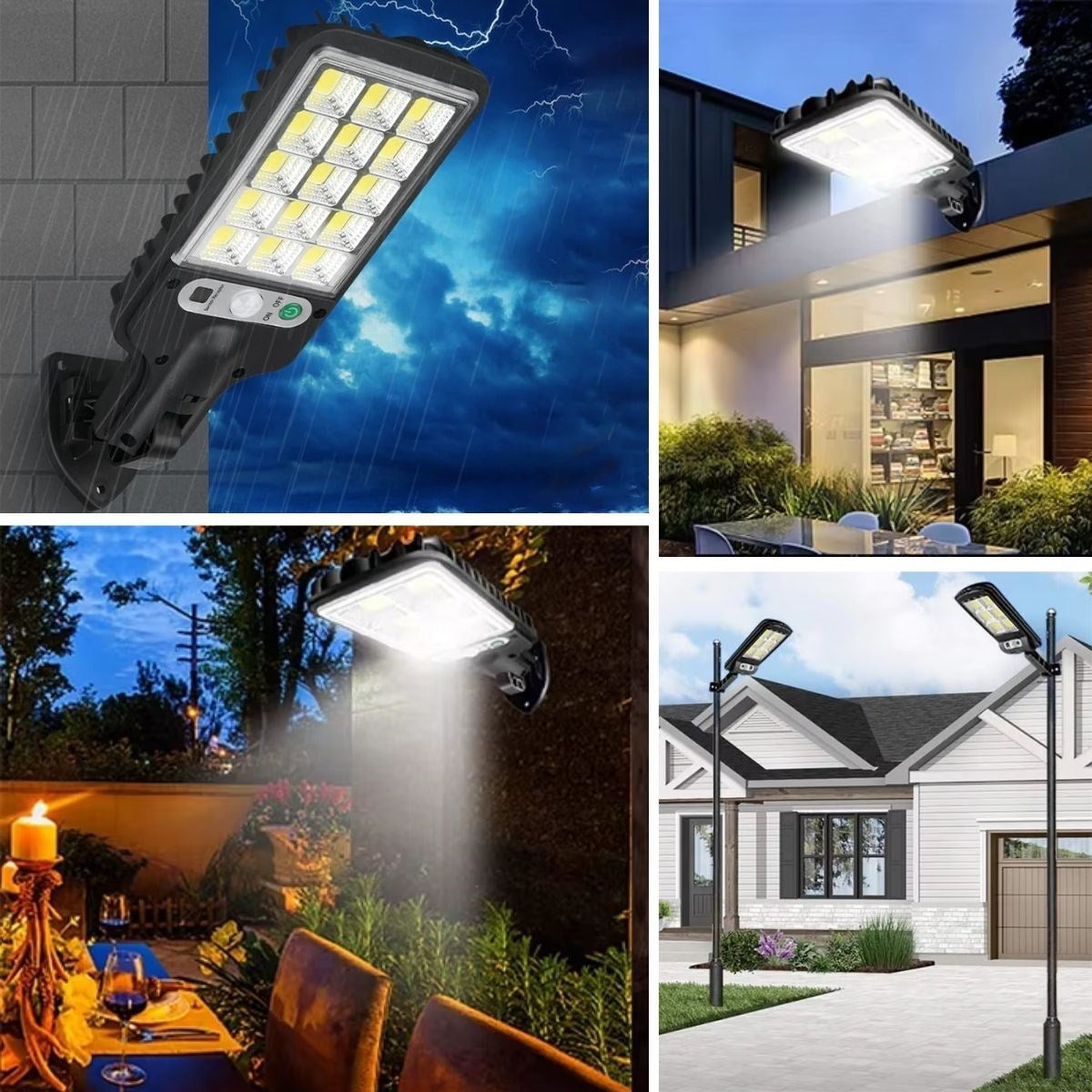 BUFFER® 3 Farklı Işık Modlu Güneş Enerjisiyle Şarj Olan Dış Mekan Uyumlu Kumandalı Solar Duvar LEDİ